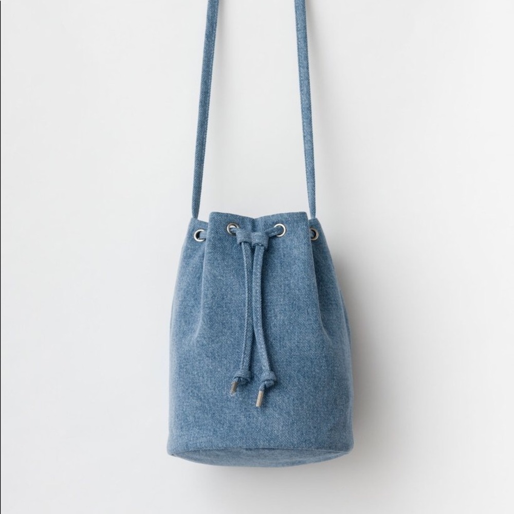 Baggu Denim Crossbody Bucket Bag
